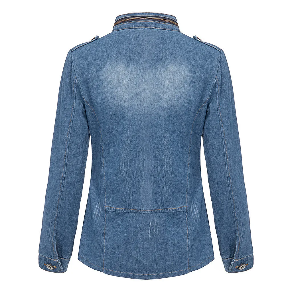 Chic Women's Fitted Denim Jacket