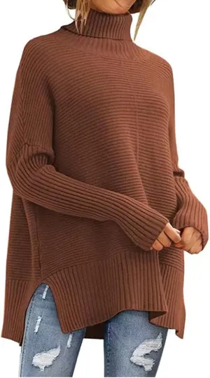 ChicCrate Women's Oversized Turtleneck Sweaters Casual Long Sleeve Tunic Sweater Chunky Knit Pullover Tops Blouse