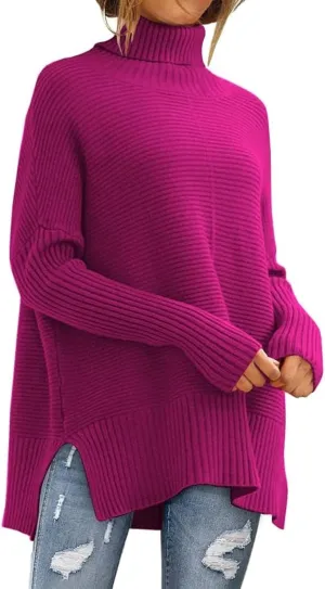 ChicCrate Women's Oversized Turtleneck Sweaters Casual Long Sleeve Tunic Sweater Chunky Knit Pullover Tops Blouse