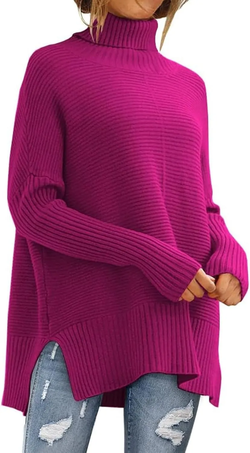 ChicCrate Women's Oversized Turtleneck Sweaters Casual Long Sleeve Tunic Sweater Chunky Knit Pullover Tops Blouse