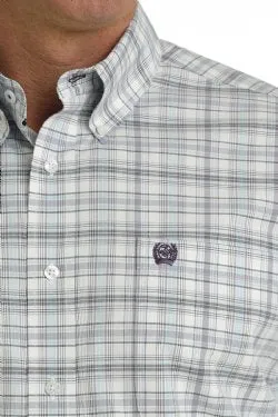 Cinch Men's PLAID BUTTON-DOWN WESTERN SHIRT - LIGHT BLUE / WHITE / PURPLE