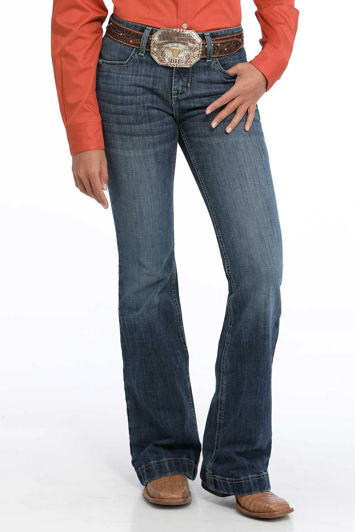 Cinch Women's Lynden Dark Stone Wash Trouser Jean