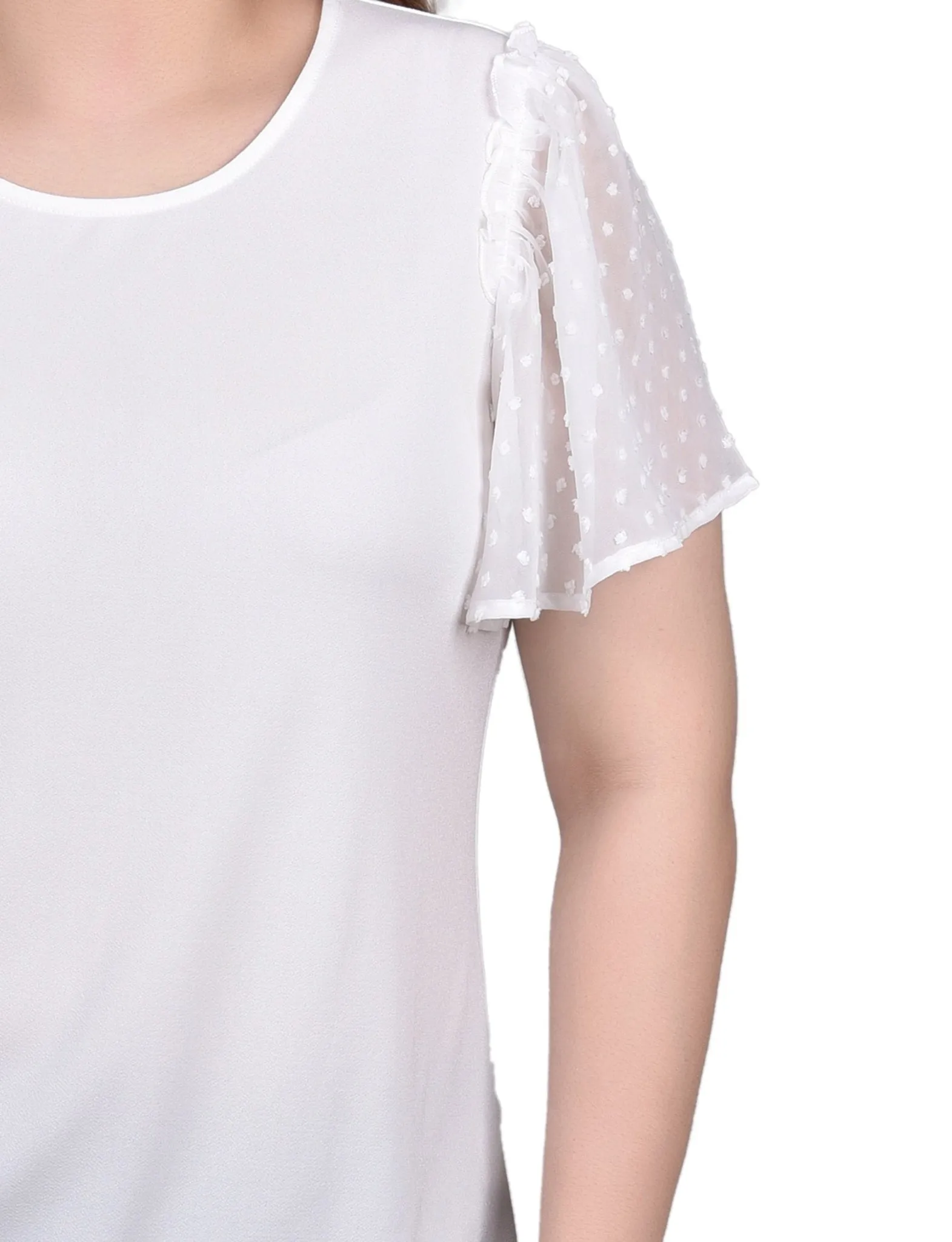 Clip Dot Flutter Sleeve Top