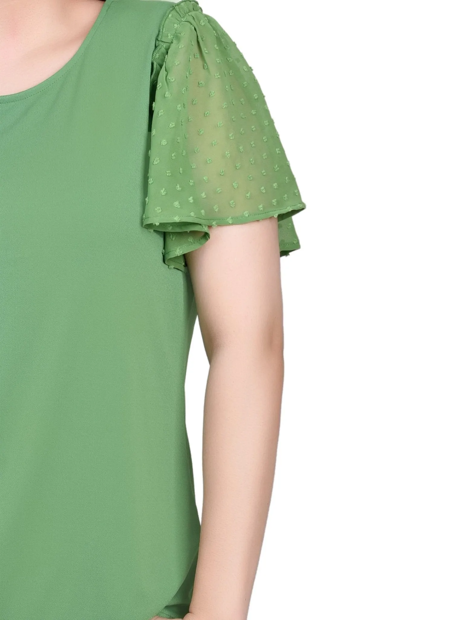 Clip Dot Flutter Sleeve Top