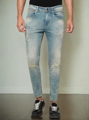 Cloud Blue Solid Rider Fit Jeans | JadeBlue