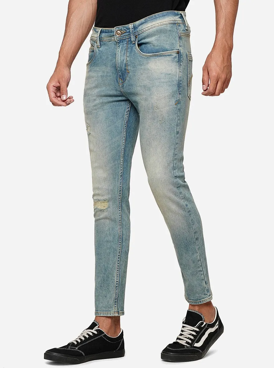 Cloud Blue Solid Rider Fit Jeans | JadeBlue