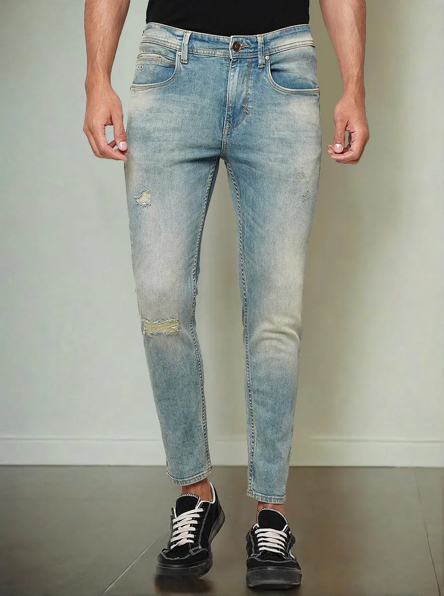 Cloud Blue Solid Rider Fit Jeans | JadeBlue