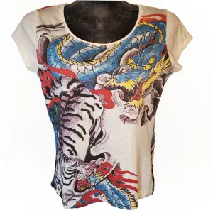 Colorful Tiger & Dragon T-Shirt