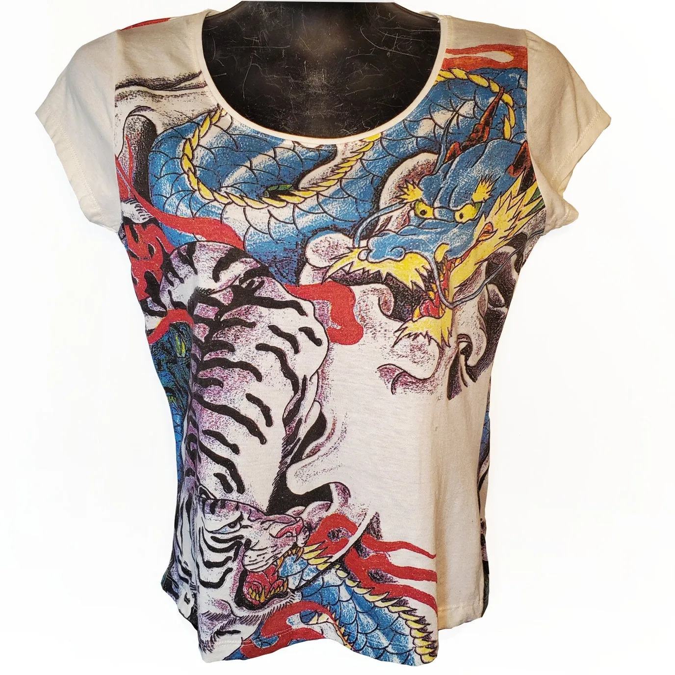 Colorful Tiger & Dragon T-Shirt