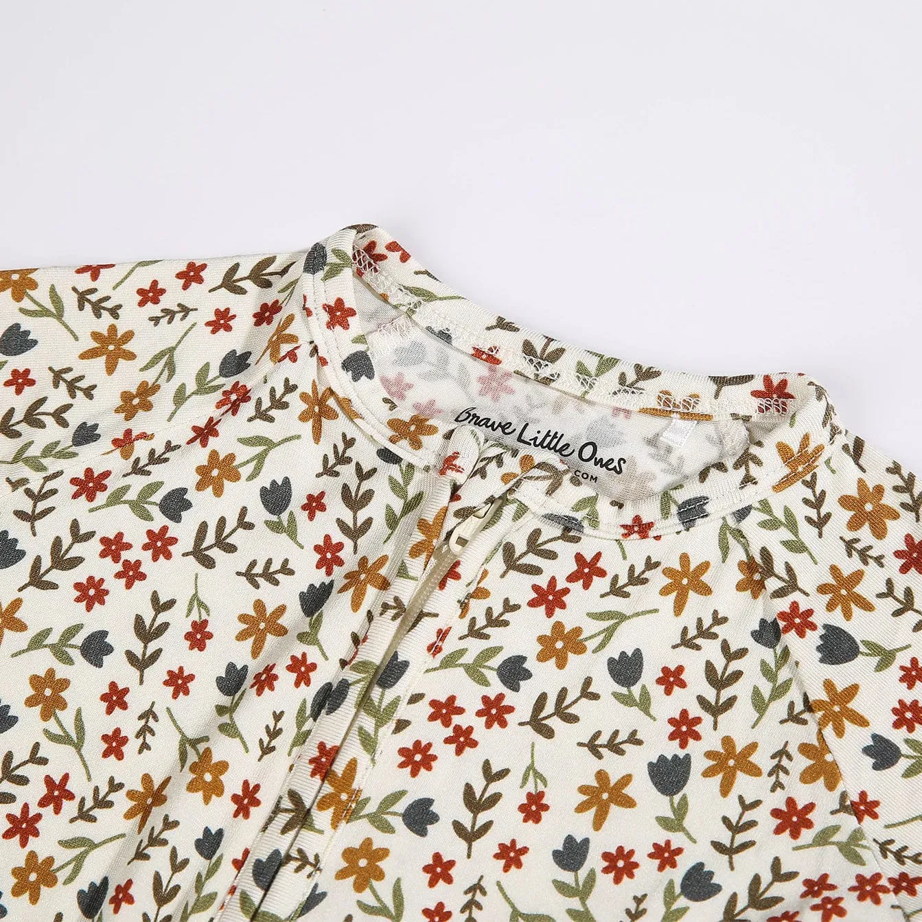 Cream Floral V2 Zip Romper