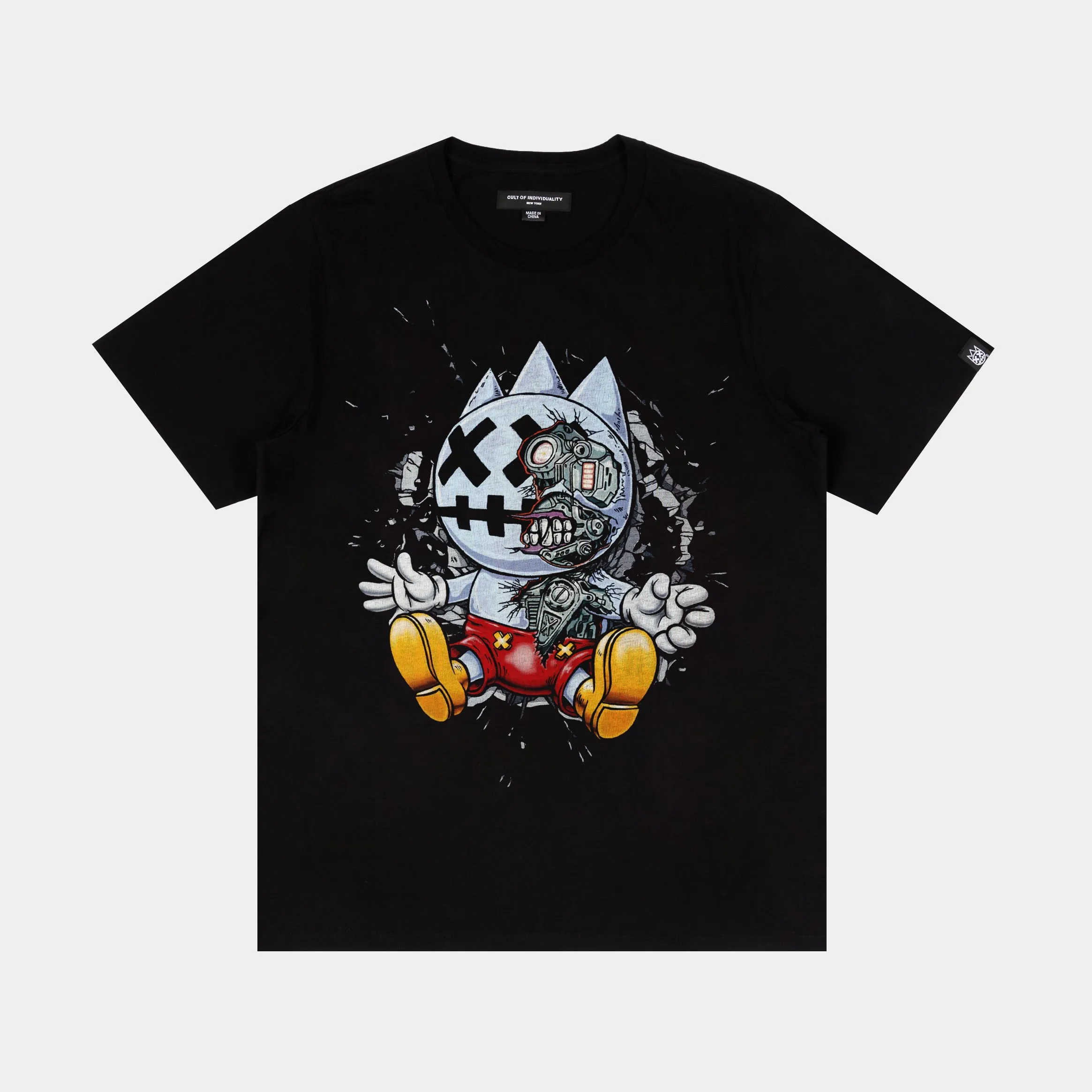 Cult X Robot Mouse Mens Short Sleeve Shirt (Black/Blue)