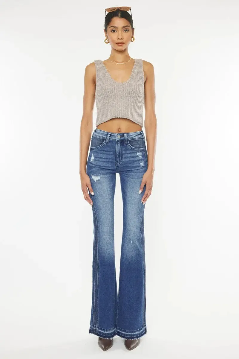 Dark Wash Side Seamed KanCan Flare Jeans