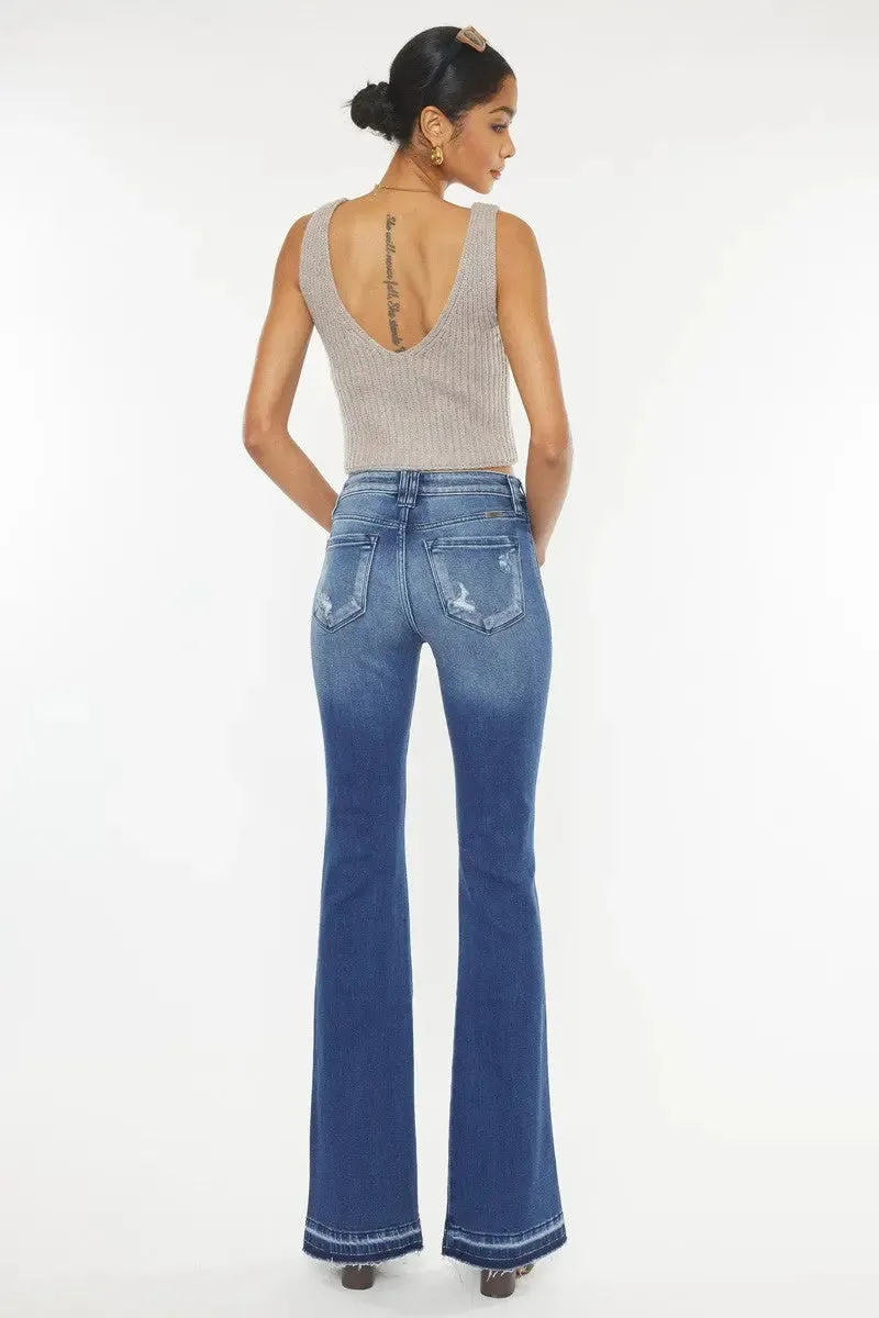 Dark Wash Side Seamed KanCan Flare Jeans