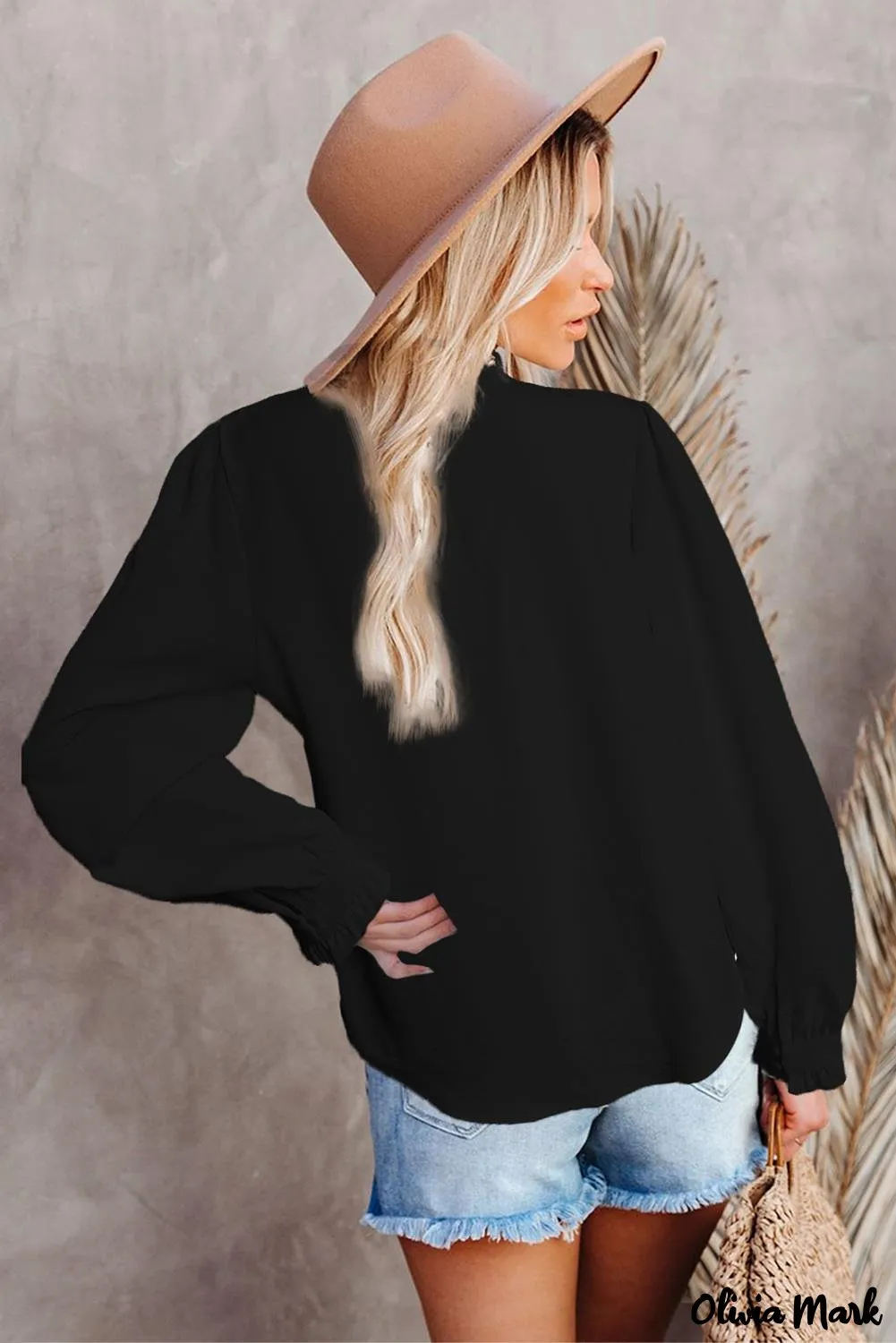 Deanwangkt - White Lace Patchwork Ruffle Long Sleeve Blouse