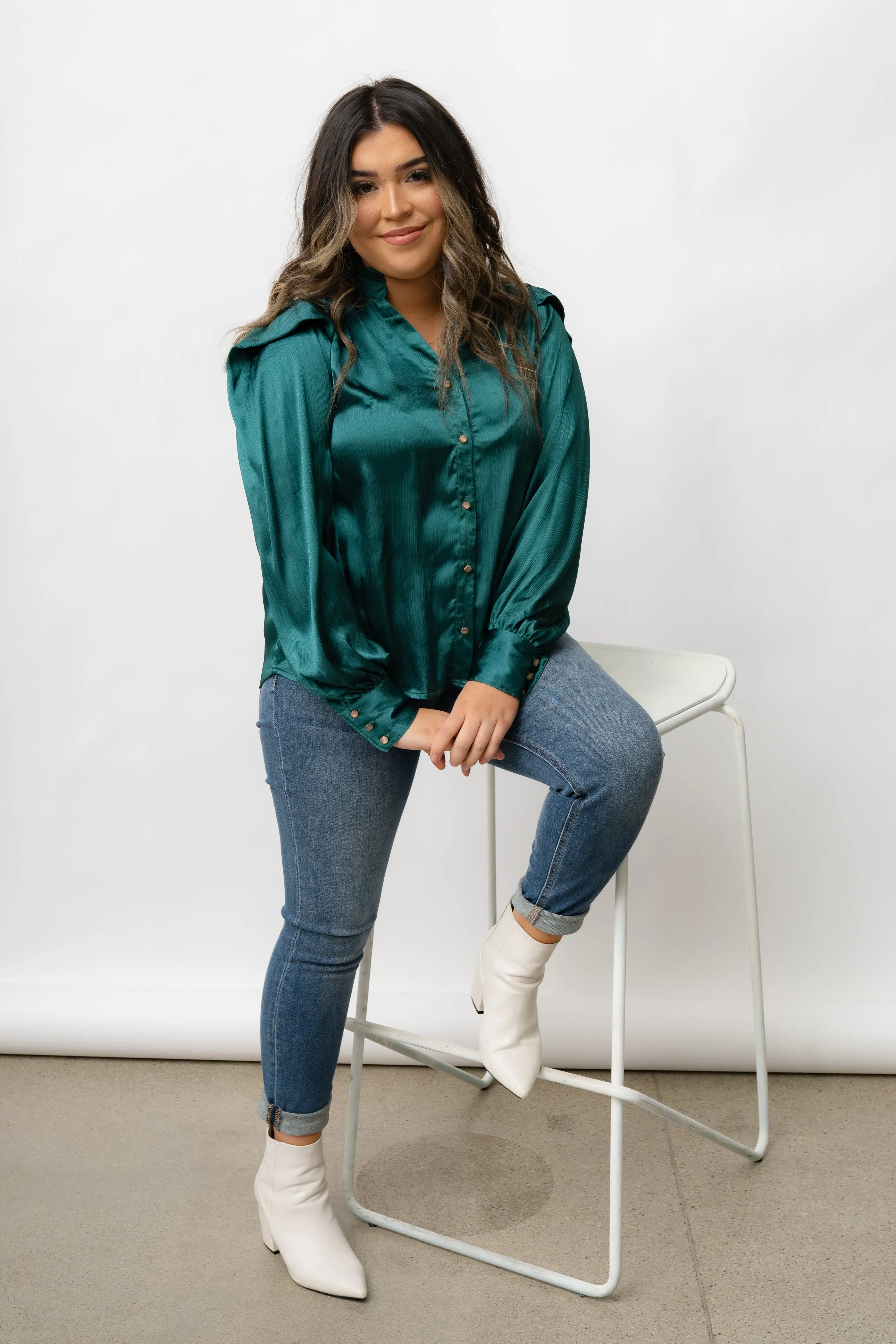 DELANEY EMERALD GREEN TOP