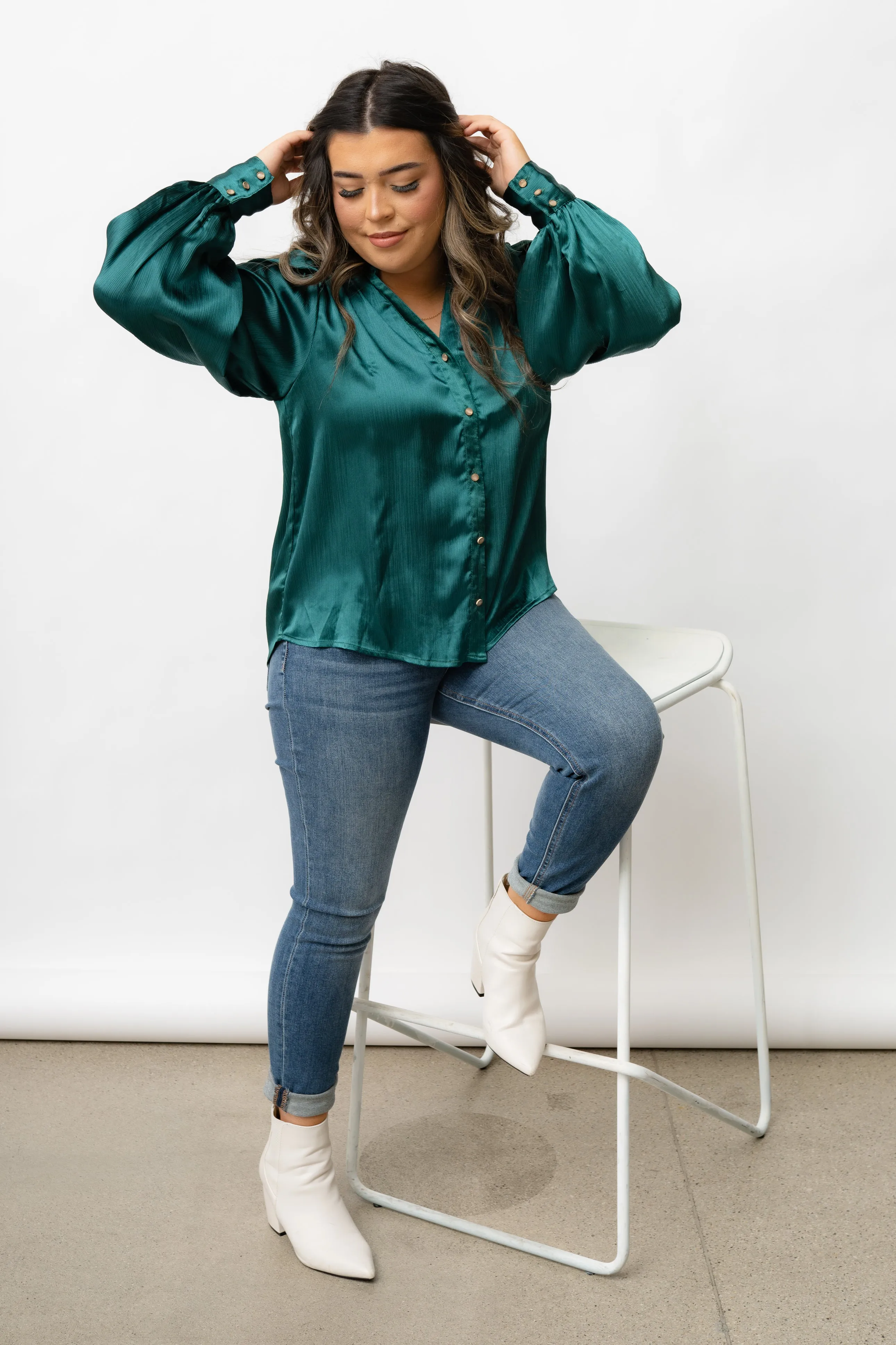 DELANEY EMERALD GREEN TOP