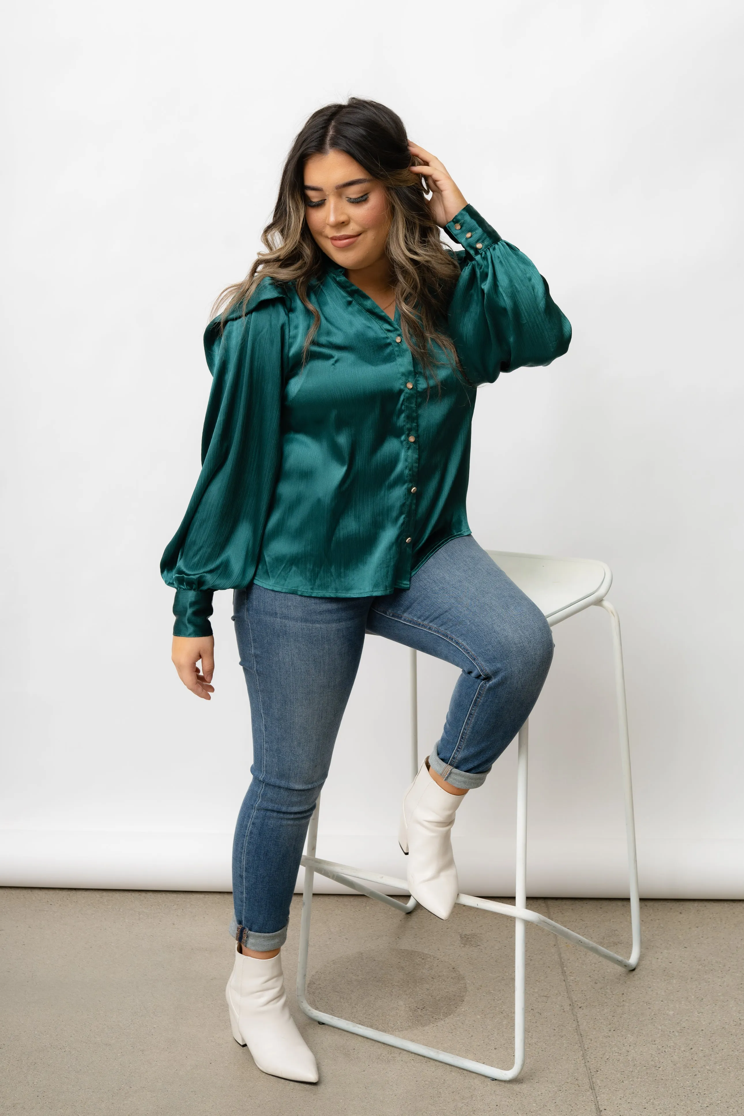 DELANEY EMERALD GREEN TOP