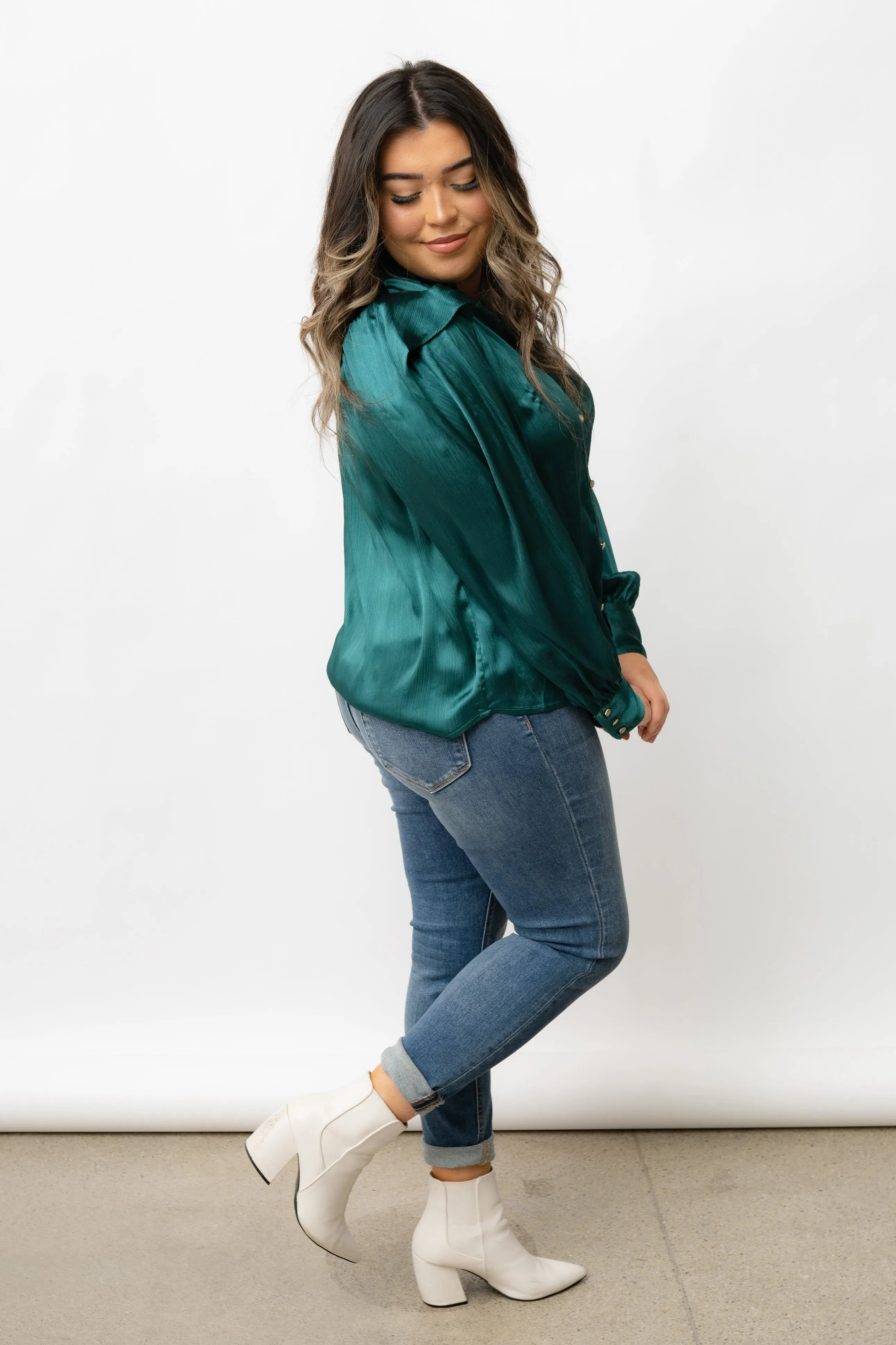 DELANEY EMERALD GREEN TOP