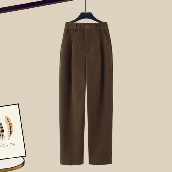 Double Button Hooded Coat Lapel Shirt Pants