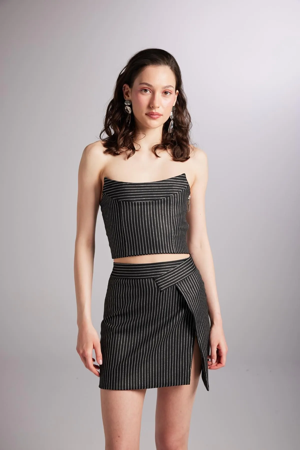 Eden Asymmetrical Waist Mini Skirt Black