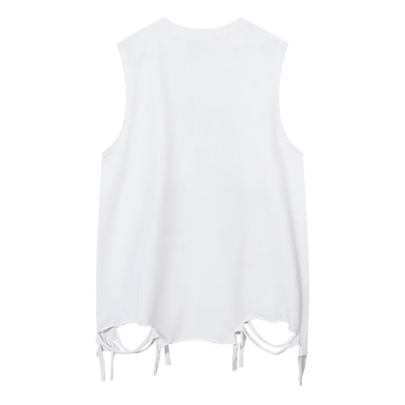 edgy graphic sleeveless tee style