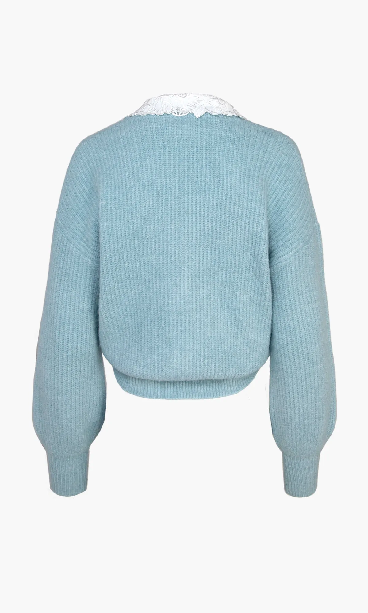Eileen Embroidered Collar Sweater Knit Cardigan