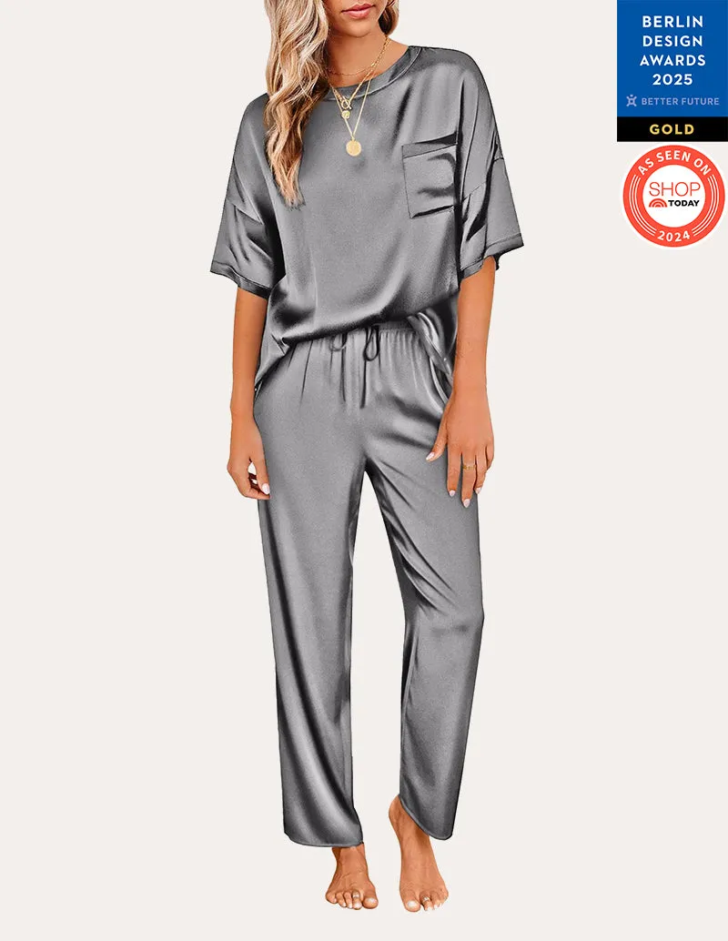 Ekouaer Women's Satin Silky Pajama Set (US Only)