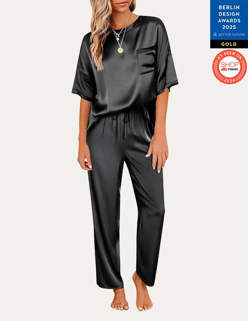 Ekouaer Women's Satin Silky Pajama Set (US Only)