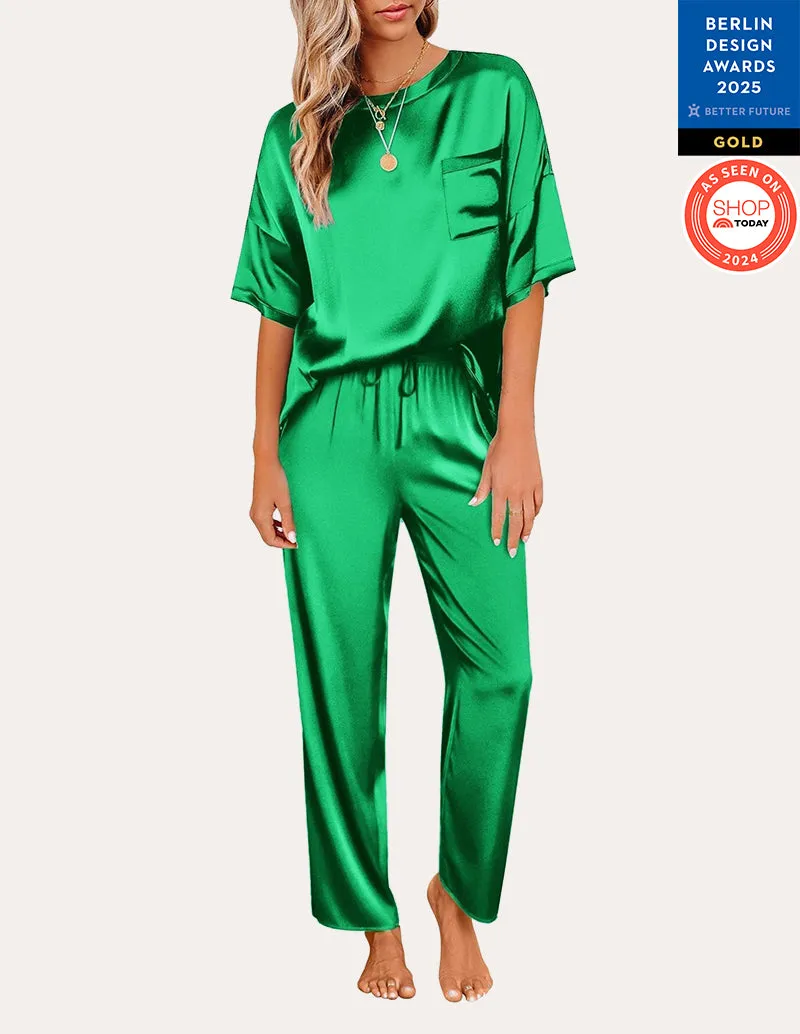 Ekouaer Women's Satin Silky Pajama Set (US Only)