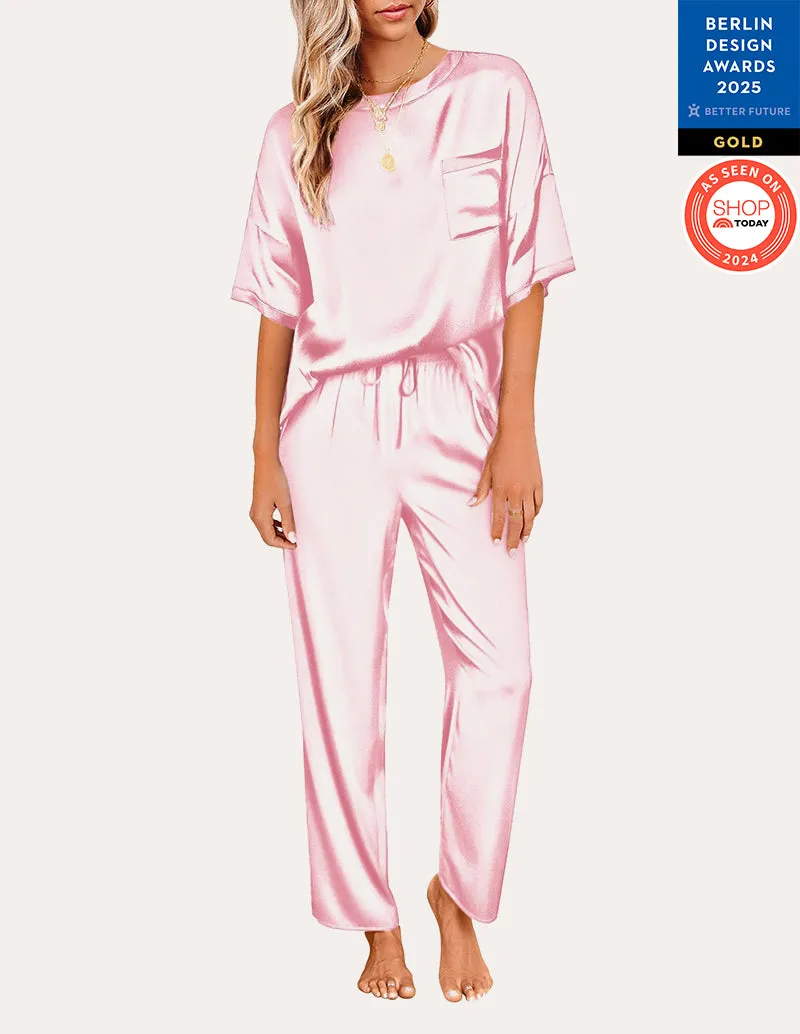 Ekouaer Women's Satin Silky Pajama Set (US Only)