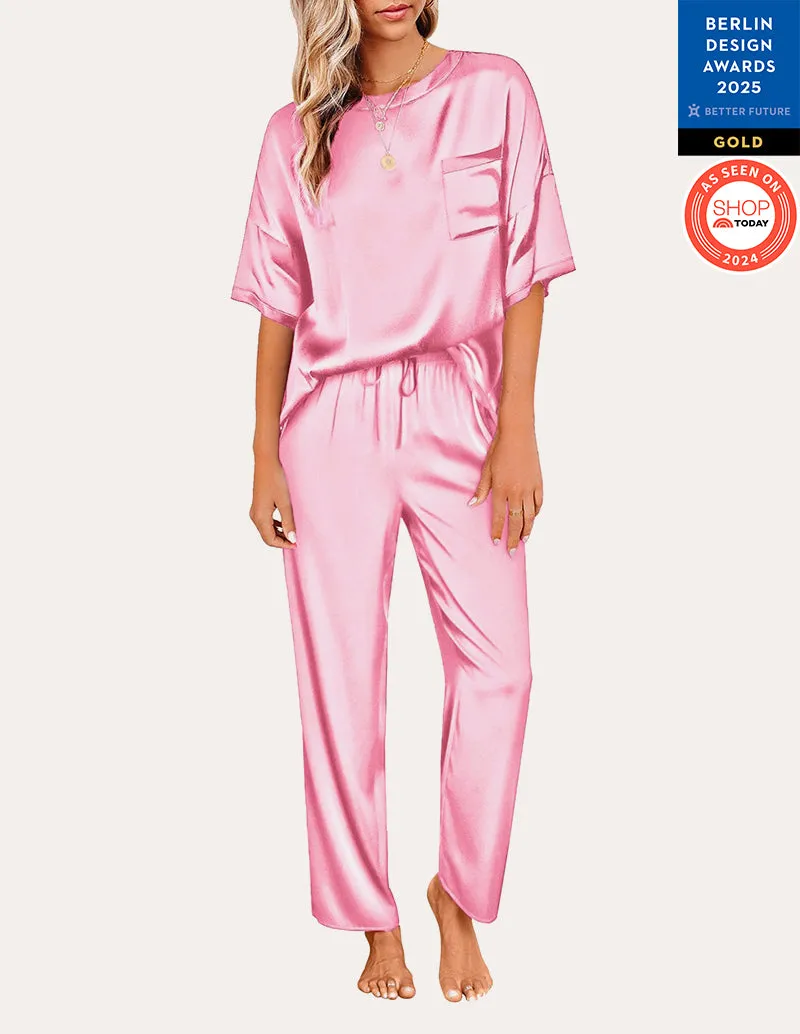 Ekouaer Women's Satin Silky Pajama Set (US Only)