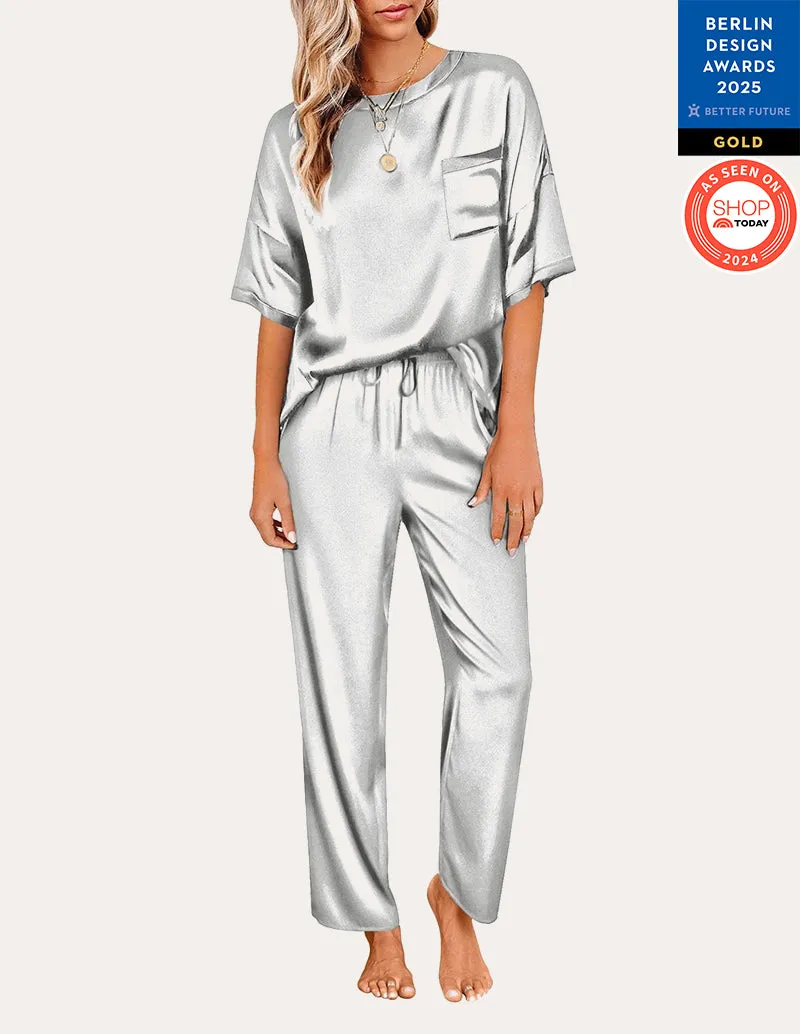Ekouaer Women's Satin Silky Pajama Set (US Only)
