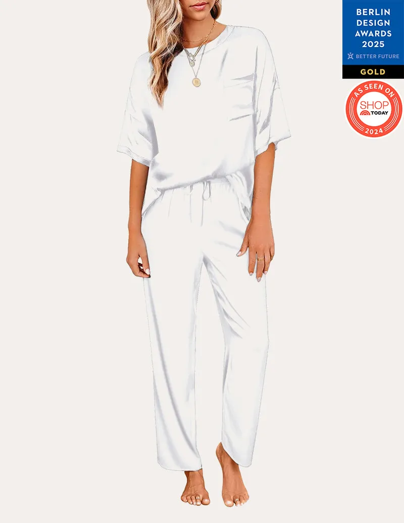Ekouaer Women's Satin Silky Pajama Set (US Only)