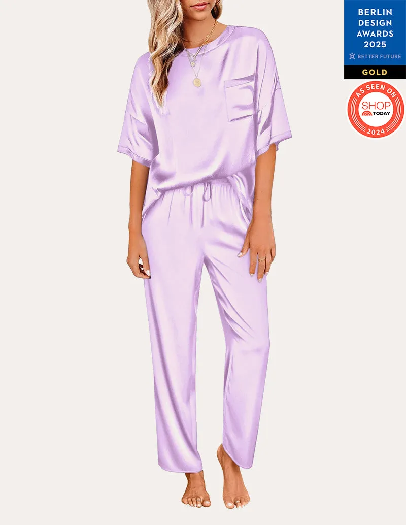 Ekouaer Women's Satin Silky Pajama Set (US Only)