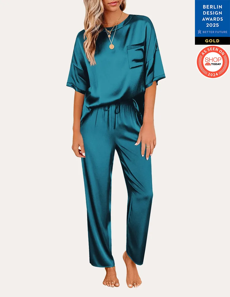 Ekouaer Women's Satin Silky Pajama Set (US Only)