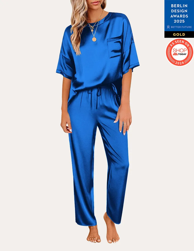 Ekouaer Women's Satin Silky Pajama Set (US Only)