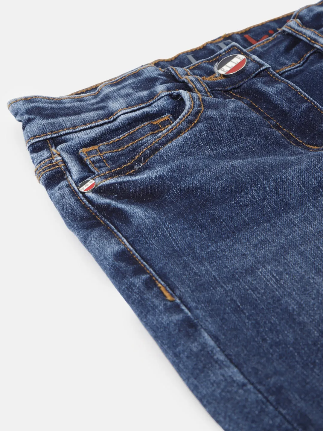 Elle Girls Blue Solid Bootcut Jeans