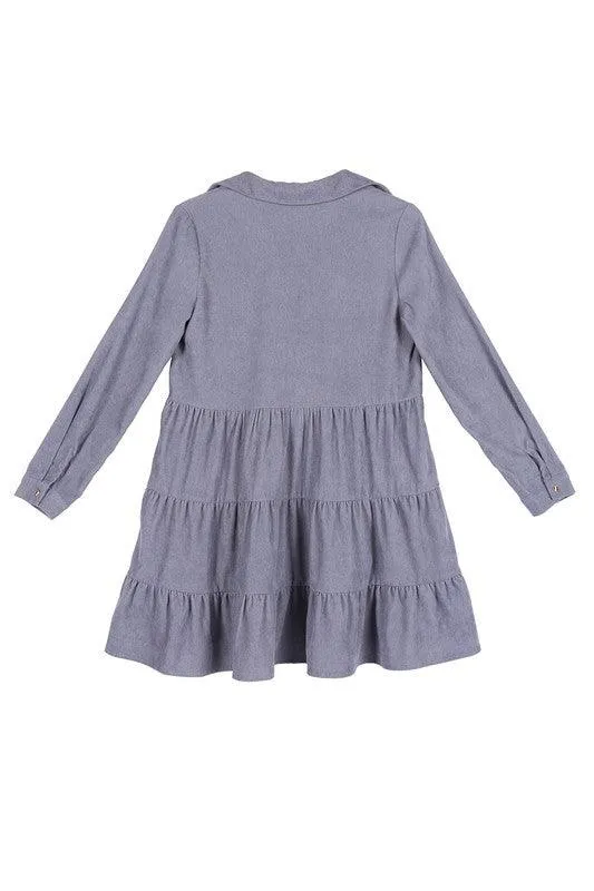 Emery Corduroy Tiered Midi Dress
