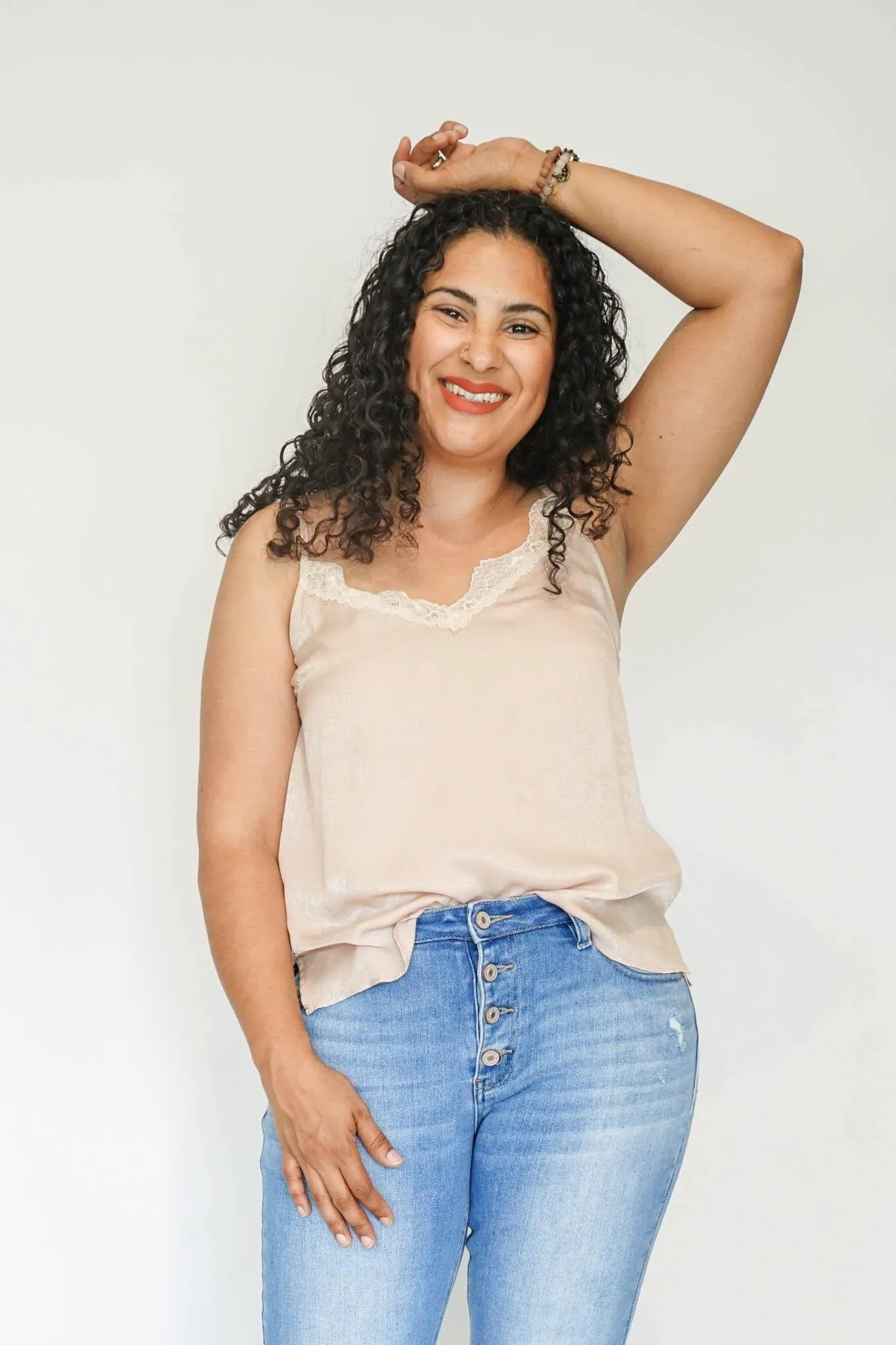 Evangeline Lace Camisole in Champagne