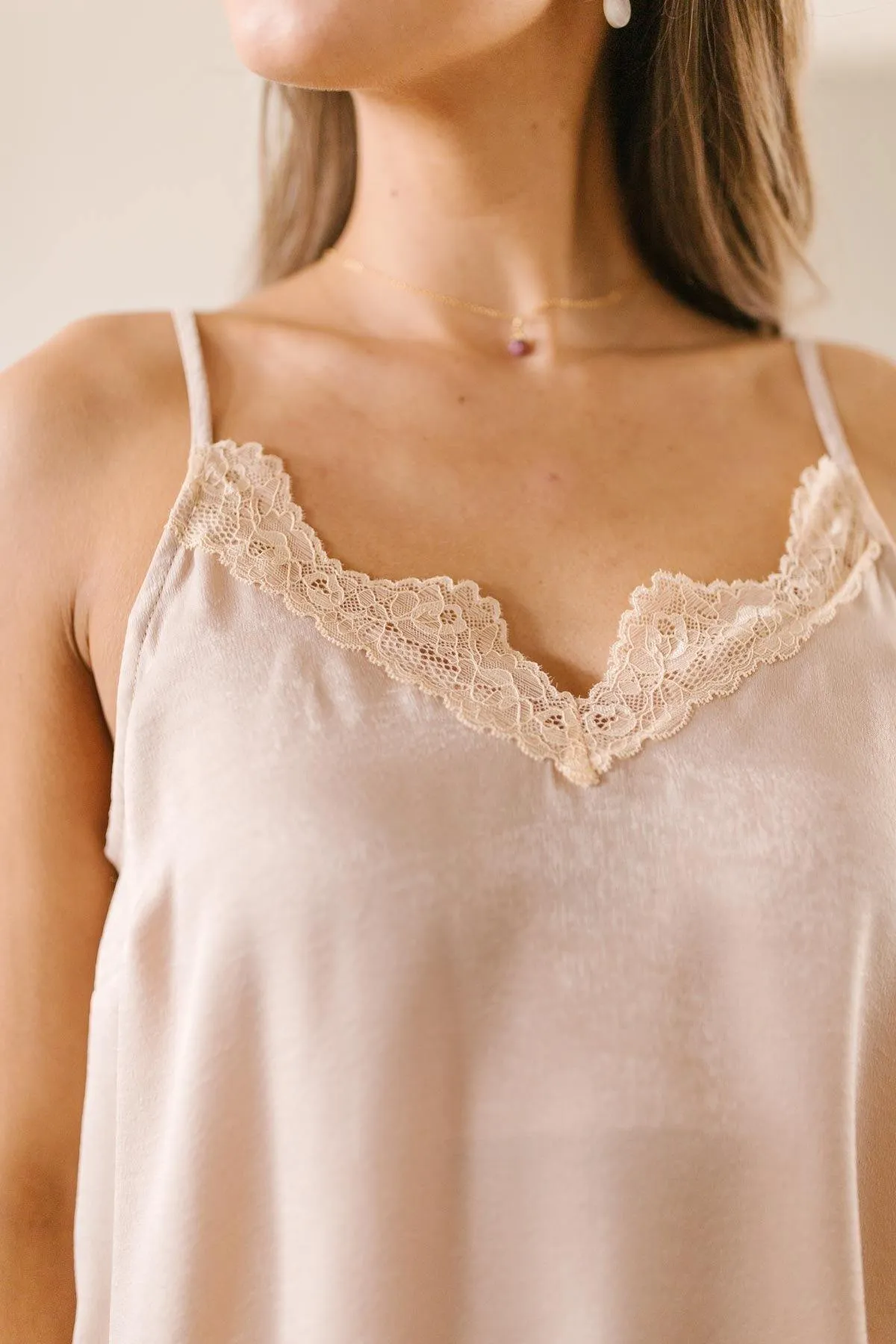 Evangeline Lace Camisole in Champagne