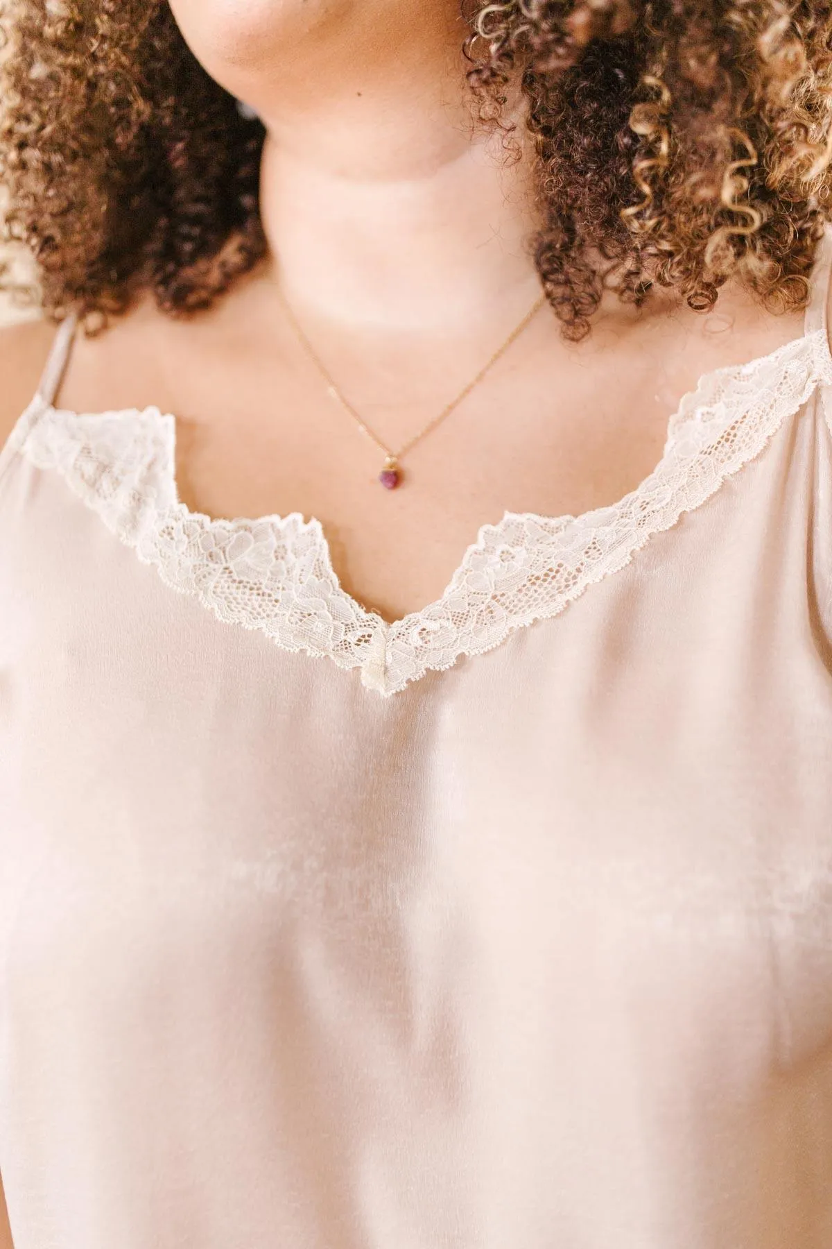 Evangeline Lace Camisole in Champagne