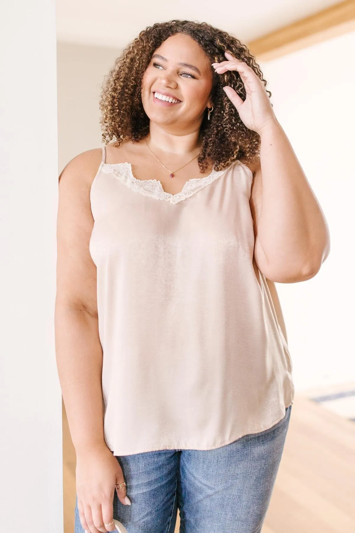 Evangeline Lace Camisole in Champagne
