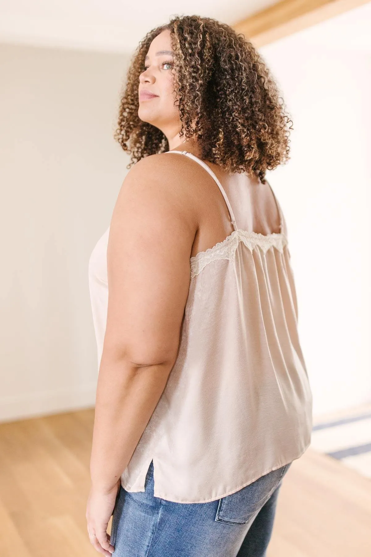 Evangeline Lace Camisole in Champagne