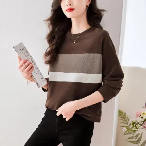 Fashionable All-matching Simple Daily Casual Sweatshirt Women
