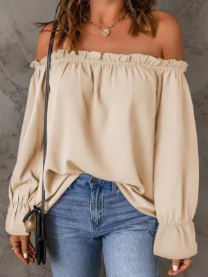 Feel Amazing Long Sleeve Off Shoulder Blouse