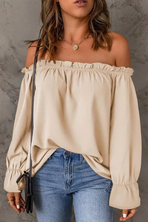 Feel Amazing Long Sleeve Off Shoulder Blouse