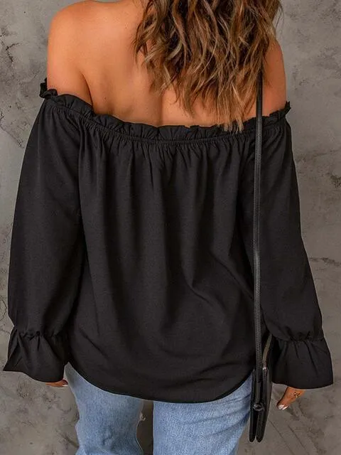 Feel Amazing Long Sleeve Off Shoulder Blouse