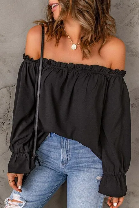 Feel Amazing Long Sleeve Off Shoulder Blouse