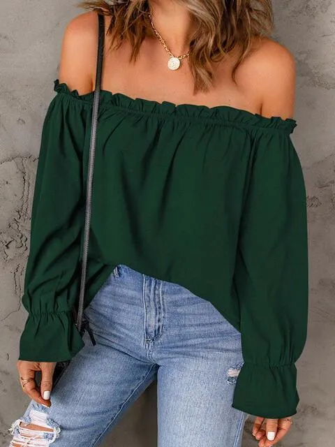 Feel Amazing Long Sleeve Off Shoulder Blouse