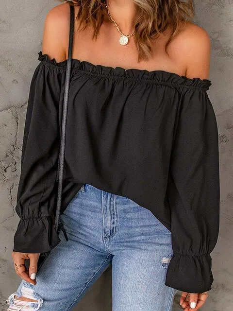 Feel Amazing Long Sleeve Off Shoulder Blouse